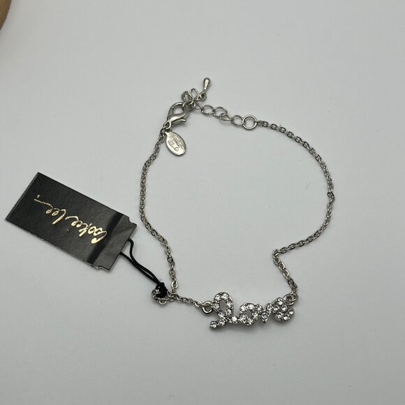 VTG Cookie Lee Genuine Crystal Anklet LOVE Spellout Cancer Awareness Ribbon NEW - Picture 4 of 4